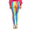 Boland - Women's Rainbow Leggings Stretch Multicoloured Stripes Bodycon Clown Flower Power Costume Carnival Theme Party view 3