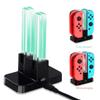 INF Charging Station for Nintendo Switch with LED Indicator, 4-in-1 Joy-Con Charger with USB C Charging Cable, Black view 2