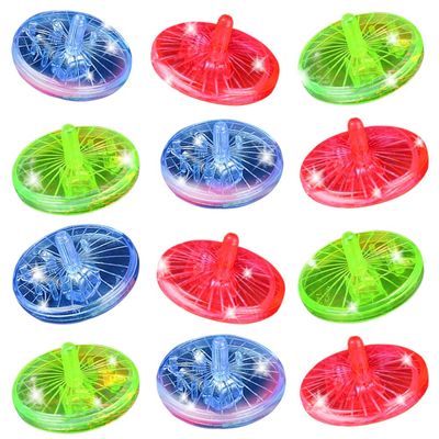 ArtCreativity Light Up Spinning Top Toys, Set of 12, Flashing Spin Toys with LED Effects, Light Up Birthday Party Favors for Boys and Girls, Goodie Bag Fillers for Kids