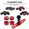 HobbyPark 17mm Hex Wheel Nuts Adapter with Wheel Hex Wrench Tool for Traxxas X-Maxx E-Revo E-Maxx Summit Monster Truck RC Tires (with Red Nuts) view 4