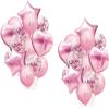[10 Pack] Heart Shape Foil Balloons, 18" Mylar Balloons Aluminum Foil Decorations for Birthday Party/Wedding/Engagement Party/Celebration/Holiday/Show/Party Activities (Pink) view 3