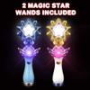 ArtCreativity Light Up Magic Star Wand, Set of 2, Cute Princess Wands with Flashing LED Effect & Magical Sounds, Batteries Included, Pretend Play Prop, Best Birthday Gift, Party Favor for Kids view 2