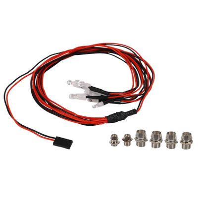 RETYLY 6 LED Light Kit 2 White 2 Red 2 Blue for 1/10 1/8 SCX10 D90 RC Car