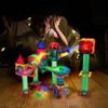 PicassoTiles Motion Activated Marbles 4pc LED Light-Up Glow in The Dark Translucent Balls for Marble Run Race Racetrack Maze Magnetic Construction Magnet Tiles Building Block STEM Education Kids Toys view 2