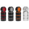 4Pcs Aluminum Alloy 1.9 Inch RC Car Wheel Hub Rims for 1/10 RC Crawler Axial SCX10 SCX10 II 90046 TRX4 D90 (Black & Red) view 2