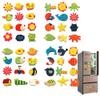 BARMI 12Pcs Wooden Cartoon Sun Fish Fridge Magnet Stickers Education Kid Toy Art Decor,Perfect Child Intellectual Toy Gift Set Random Style 12pcs view 2