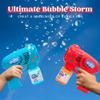 JOYIN 2 Bubble Guns with 2 Refill Solution (10 oz Total), Bubbles Maker, Blower, Machine Gun Blaster for Kids, Toddlers, Outdoors Activity, Party, Birthday Gift, Easter Toys (Blue+Red) view 2