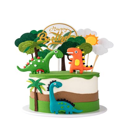 13PCS 3D Dinosaur Cake Topper Cupcake Topper Cake Decorations for kids Birthday Baby Showr Party Supplies
