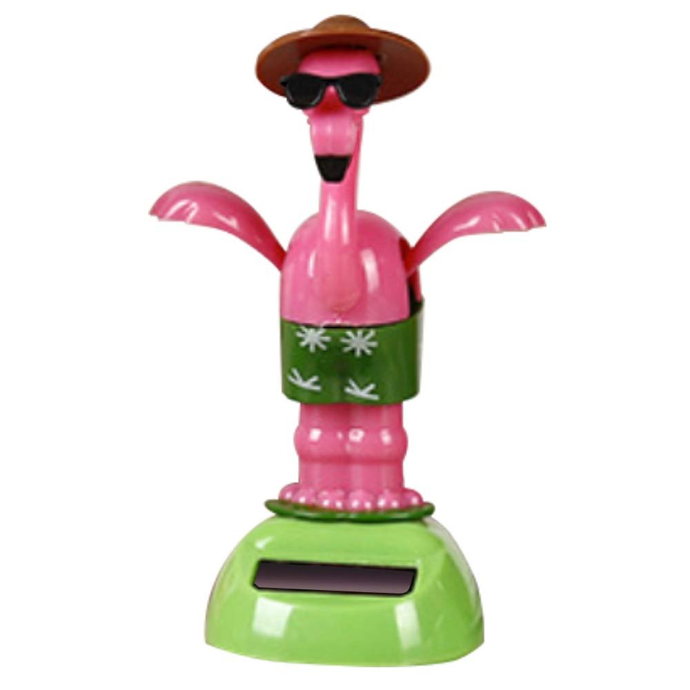 Creative Plastic Solar Power Flamingo Car Ornament Flip Flap Pot Swing Kids Toy,Perfect Child Intellectual Toy Gift Set Green