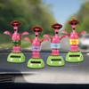 Creative Plastic Solar Power Flamingo Car Ornament Flip Flap Pot Swing Kids Toy,Perfect Child Intellectual Toy Gift Set Green view 2
