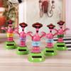 Creative Plastic Solar Power Flamingo Car Ornament Flip Flap Pot Swing Kids Toy,Perfect Child Intellectual Toy Gift Set Green view 4