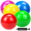 Hymaz Knobby Balls Bulk 9" Soft Bouncy Ball Sensory Toys Spiky Massage Stress Ball, Set of 5 Sensory Balls with Pump, Party Favors Stocking Stuffers Beach Games for Kids Toddlers view 1