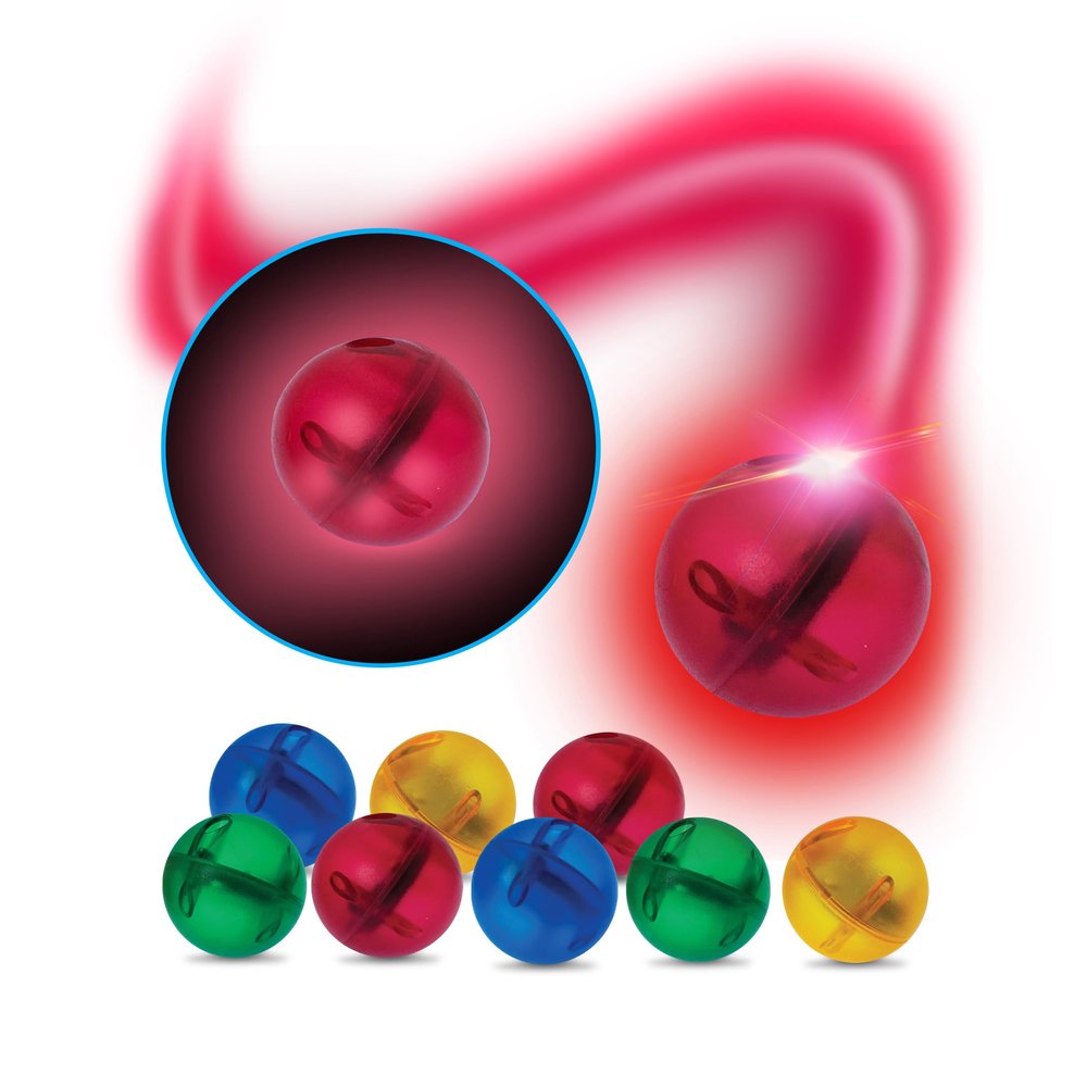 PicassoTiles Motion Activated Marbles 8pc LED Light-Up Glow in The Dark Translucent Balls for Marble Run Race Racetrack Maze Magnetic Construction Magnet Tiles Building Block STEM Education Kids Toys