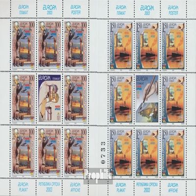 Bosnia - Serbian Republic. 271A klb-272A klb Sheetlet (Complete.Issue.) unmounted Mint/Never hinged ** MNH 2003 Poster Art (Stamps for Collectors) Seafaring/Ships