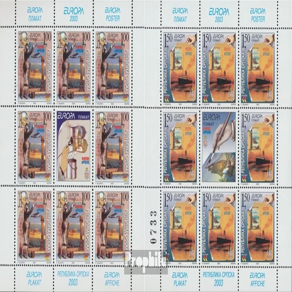 Bosnia - Serbian Republic. 271A klb-272A klb Sheetlet (Complete.Issue.) unmounted Mint/Never hinged ** MNH 2003 Poster Art (Stamps for Collectors) Seafaring/Ships