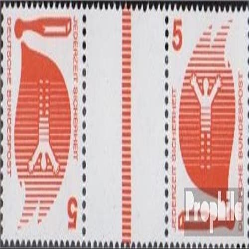 FRD (FR.Germany) KZ10F, Missing Green Strichelleiste unmounted Mint/Never hinged ** MNH 1973 Accident Prevention (Stamps for Collectors)