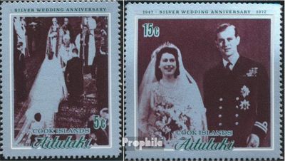 Aitutaki 44-45 (Complete.Issue.) 1972 Silver Wedding (Stamps for Collectors)