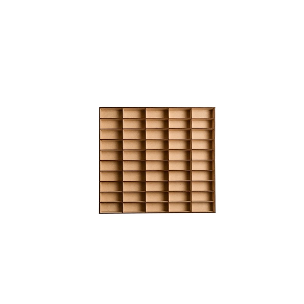 Alejandro Cortes Premium Storage Wooden MDF Display Case Organizer for 50 1/64 Scale Diecast Cars - Natural Finish Wall Mount Storage Shelf for Collectors