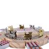 RNK Gaming Mexican Train Dominoes Set Double 12 Color Dots with Wooden Hub 8 Metal Trains and Aluminum Case view 2