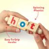 Coogam Wooden Reading Blocks Short Vowel Rods Spelling Games, Flash Cards Turning Rotating Letter Puzzle for Kids, Site Words Montessori Spinning Alphabet Learning Toy for Preschool Boys Girls view 2