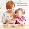 Coogam Wooden Reading Blocks Short Vowel Rods Spelling Games, Flash Cards Turning Rotating Letter Puzzle for Kids, Site Words Montessori Spinning Alphabet Learning Toy for Preschool Boys Girls view 4
