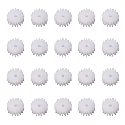 20Pcs Worm Gears, Bettomshin 10x2x5mm/0.39x0.08x0.2"(ODxIDxT)182A 0.5Modulus Plastic Gear, White High Rotating Speed Wide Uses for Pulley Belt Shaft Robot RC Motor Worm Crown Hand DIY Car Kit
