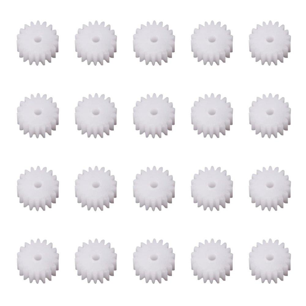 20Pcs Worm Gears, Bettomshin 10x2x5mm/0.39x0.08x0.2"(ODxIDxT)182A 0.5Modulus Plastic Gear, White High Rotating Speed Wide Uses for Pulley Belt Shaft Robot RC Motor Worm Crown Hand DIY Car Kit