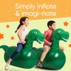 Hearthsong Hop N Go Inflatable Dino Riding Bouncy Hopping Toys for Kids Ages 5+ - Ride On Bouncer Animal Hopper Jumping Toys for Outdoor Games view 2