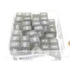 Smoke Frosted Dice with White Numbers D6 Aprox 16mm (5/8in) Pack of 50 Wondertrail view 1