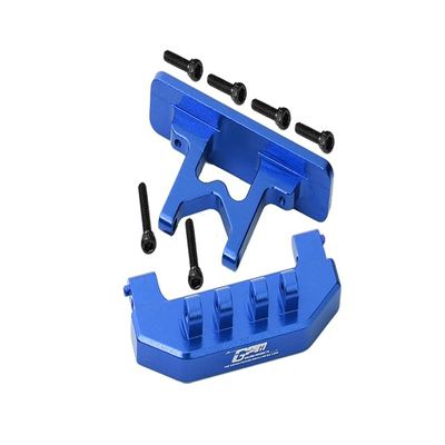 Aluminum Rear Bumper + Rear Bodyshell Mount For Axial 1:24 SCX24 Deadbolt AXI90081-8Pc Set Blue