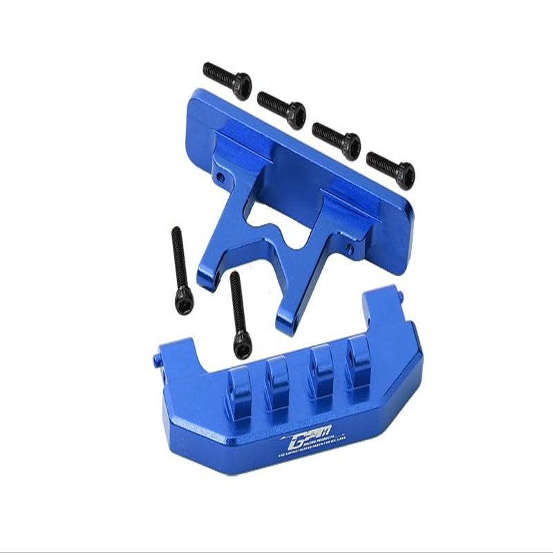 Aluminum Rear Bumper + Rear Bodyshell Mount For Axial 1:24 SCX24 Deadbolt AXI90081-8Pc Set Blue