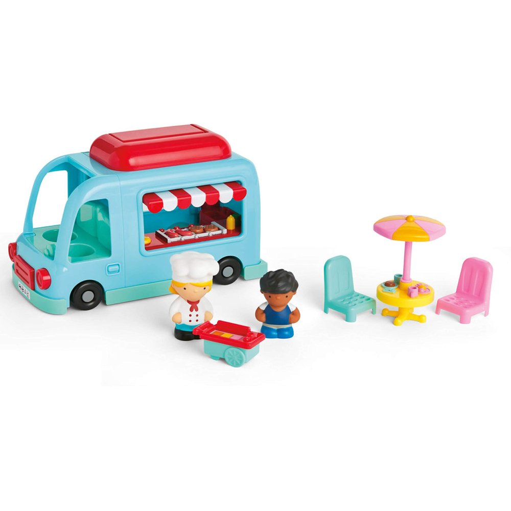 Kidoozie Cruisin Cuisine Playset, 7 Piece Lights and Sounds Food Truck, Imaginative Figure Play, for Children 18 Months and Up, Multi
