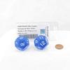 Blue Jumbo Transparent Dice with White Numbers D12 29mm (1.14 inch) Set of 2 Wondertrail view 1