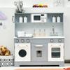 Costzon Kids Kitchen Playset, Wooden Pretend Cooking Playset w/Stove, Fridge, Microwave, Removable Sink, Water Dispenser w/Light Sound, Cabinets, Great Gift for Boys Girls view 1