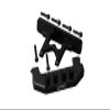 Aluminum Rear Bumper + Rear Bodyshell Mount For Axial 1:24 SCX24 Deadbolt AXI90081-8Pc Set Black view 1