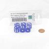 Purple Borealis Dice Luminary with White Pips 16mm (5/8in) D6 Set of 6 Wondertrail view 1