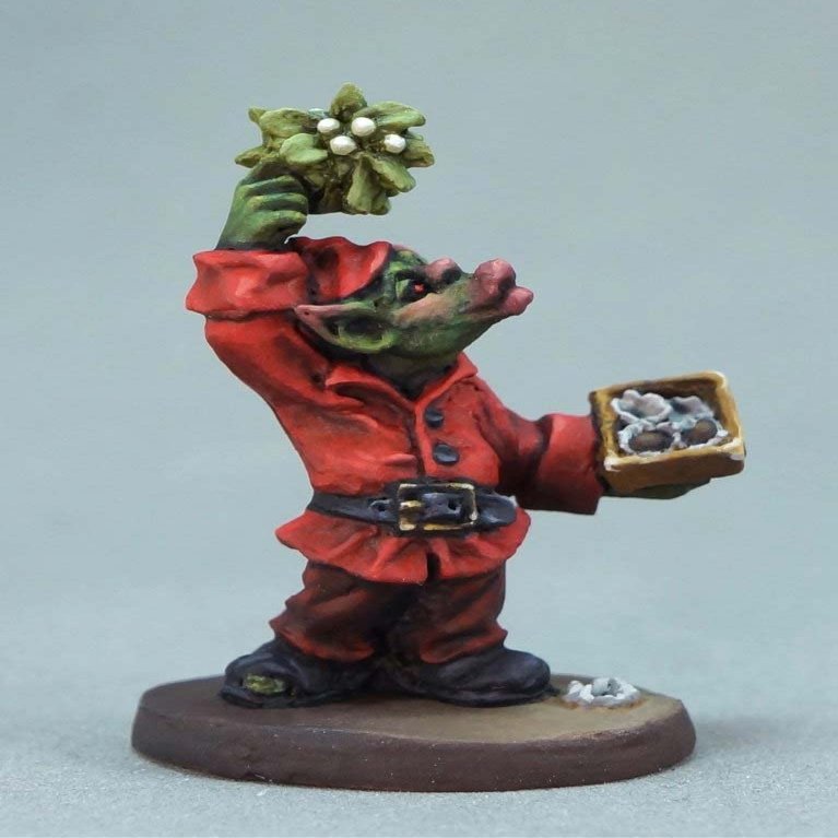 Special Edition Mistletoe Goblin Miniature Figurine 25mm Heroic Scale Reaper Miniatures