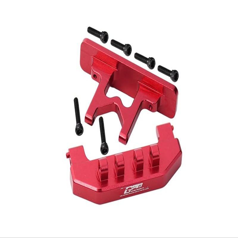 Aluminum Rear Bumper + Rear Bodyshell Mount For Axial 1:24 SCX24 Deadbolt AXI90081-8Pc Set Red
