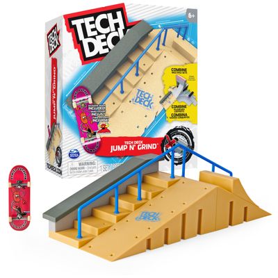 Tech Deck, Jump N Grind X-Connect Park Creator, Customizable and Buildable Ramp Set with Exclusive Fingerboard, Kids Toy for Ages 6 and up
