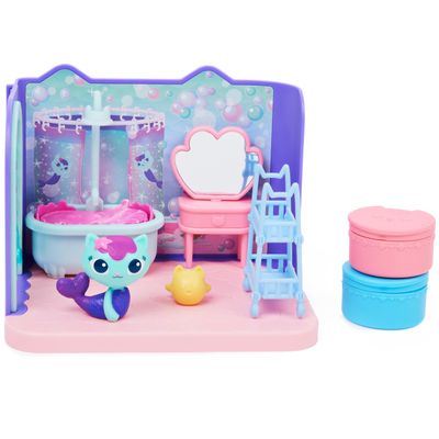 Gabbys Dollhouse, Primp and Pamper Bathroom with Mercat Figure, 3 Accessories, 3 Furniture and 2 Deliveries, Kids Toys for Ages 3 and up