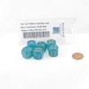 Teal Borealis Dice Luminary with Gold Pips 16mm (5/8in) D6 Set of 6 Wondertrail view 1