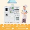 Costzon Kids Kitchen Playset, Wooden Toddlers Toy Kitchen with Light & Sound, Microwave, Ice Maker, Oven, Sink & Faucet, Cooking Accessories, Pretend Play Kitchen, Gift for Boys Girls Age 3+ view 4