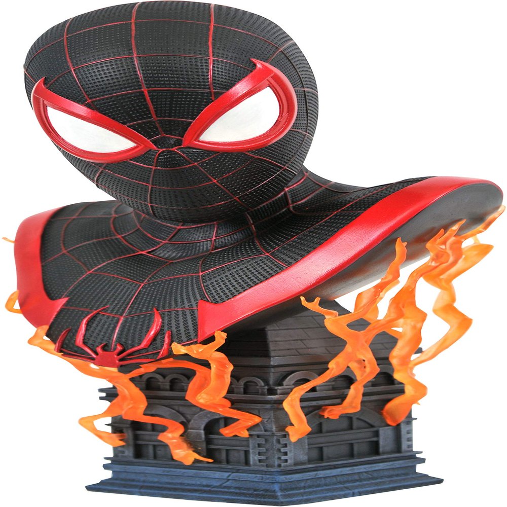 Diamond Select Toys Marvel's GamerVerse: Miles Morales Legends in 3-Dimensions 1:2 Scale Bust, Multicolor, 10 inches