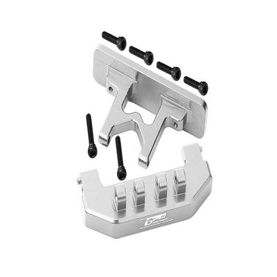 Aluminum Rear Bumper + Rear Bodyshell Mount For Axial 1:24 SCX24 Deadbolt AXI90081-8Pc Set Silver