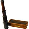 Captains' Telescope Blackened Finish Fully Extended 15" | Nautical Spyglass Antique Mounted Solid Brass 15 Inch Pirate Telescope with Wooden Box view 1