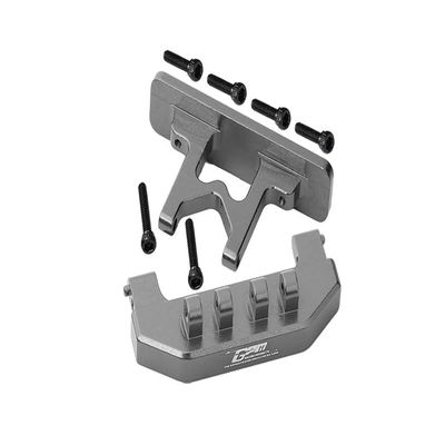 Aluminum Rear Bumper + Rear Bodyshell Mount For Axial 1:24 SCX24 Deadbolt AXI90081-8Pc Set Gray Silver