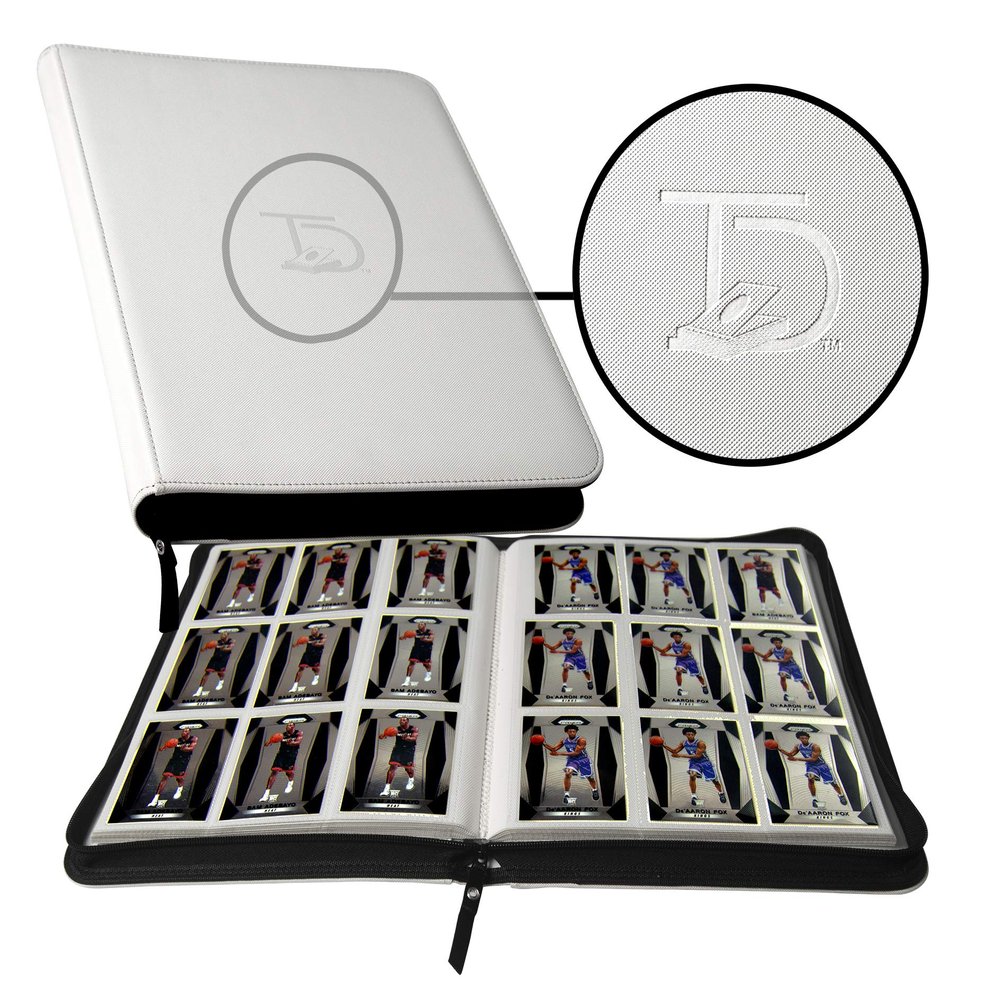 TopDeck 500 Card Ringless Zip Binder Pro - 9-Pocket Pages Side Load Sleeve TCG Storage Portfolio, Compatible with Pokemon, Yu-Gi-Oh, One Piece, MTG, Comic Trading Collectible Cards - White