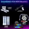 UltraPoi HelixPoi Pro Set  Rechargeable LED Poi w/ 50+ Color Modes  Spinning Light Flow Toys w/Non-LED Knob Handles, Soft Cases & Adjustable Leashes  Visual Poi for Rave, Parties & Performance view 4