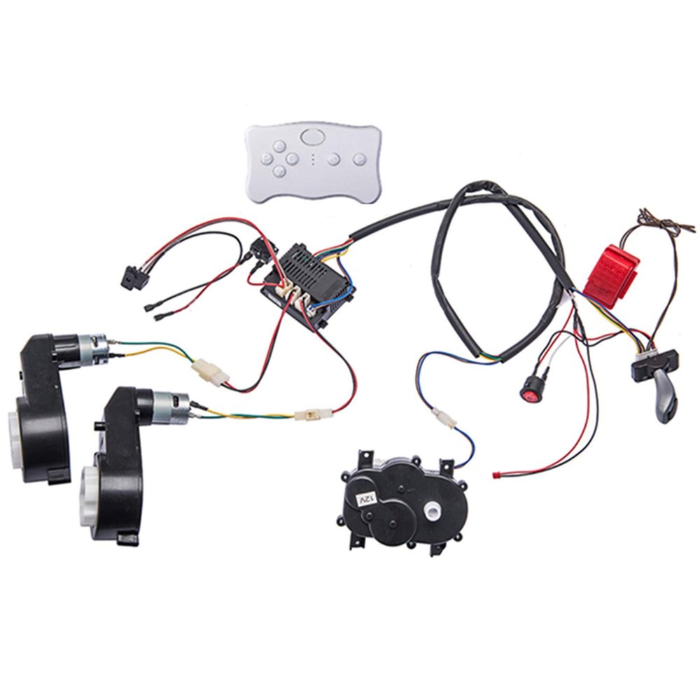 Kids Ride On Car 12V DIY Modified Harness Complete Set of Remote Control Circuit Board Wires Switch Gearbox,Used for Children Electric Ride On Car with RS550 Motors