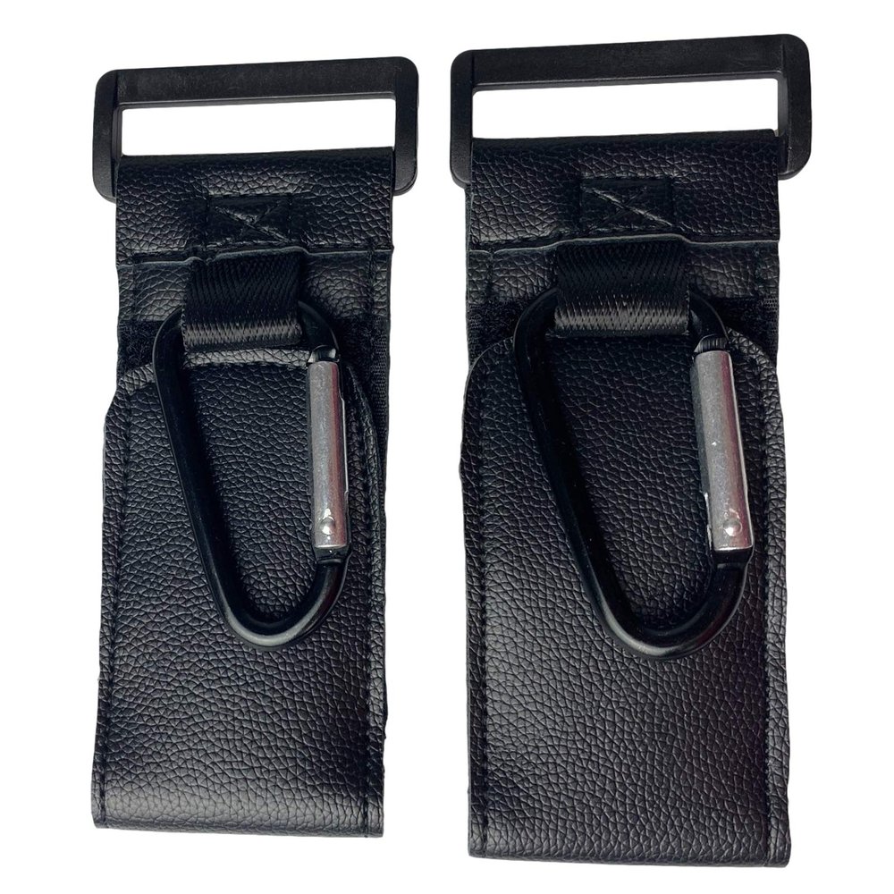 2pcs Baby Stroller Hook for Mommy,Hooks for Shopping Bags & Diaper Bags & Hanging Purses,Velcro Hook Clip Stable,Shopping Bag Holder,Up to 4kgs (Black)